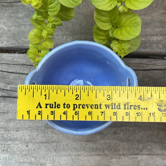 Vintage Blue Bundle of 2 :: Basketweave Dish and Baby Shoe Planter - Picture 7 of 11